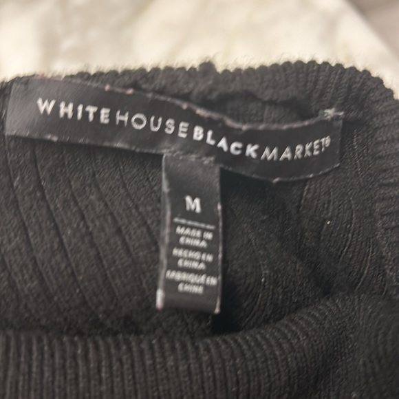 GUC WHBM Black Ribbed Knit Turtleneck Sweater w/Zippered Cuffs - SZ M - Picture 4 of 7